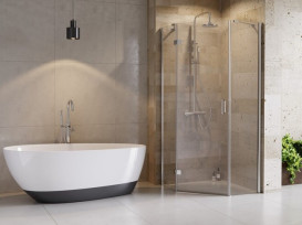 Душевая кабина Besco Viva 90х90 см левая профиль хром/стекло прозрачное V5L-90-195-C