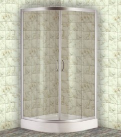 Душова кабіна Devit Nymfa з піддоном чверть кола 90х90 см профіль хром/скло шиншила FEN0301PDEV