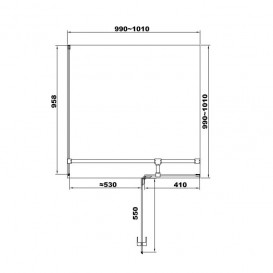 Душова кабіна Devit UP 1000x1000x1900 мм права профіль хром/скло прозоре FEN2210R
