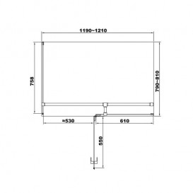 Душова кабіна Devit UP 1200х800х1900 мм права профіль чорний матовий/скло прозоре FEN2310BR