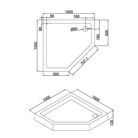 Душевая кабина Eger A Lany 100х100 профиль алюминий хром прозрачное стекло 599-553