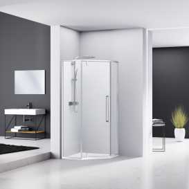 Душевая кабина Eger A Lany 100х100 профиль алюминий хром прозрачное стекло 599-553