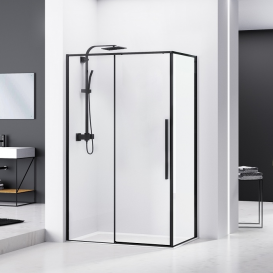 Душова кабіна Eger A Lany 120х80 профіль алюміній чорний прозоре скло 599-550 Black