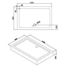 Душова кабіна Eger A Lany 120х80 профіль алюміній чорний прозоре скло 599-550 Black
