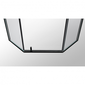 Душова кабіна Eger A Lany 90х90 профіль алюміній чорний прозоре скло 599-552 Black