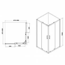 Душевая кабина Eger Heviz 90х90 квадратная профиль алюминий хром прозрачное стекло 599-077/1