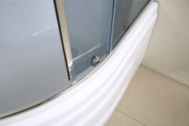 Душова кабіна Eger Magrit 90х90 з глибоким піддоном профіль алюміній хром скло тоноване 599-587