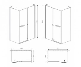 Душевая кабина Eger Megerka 120х80 левая фурнитура хром тонированное стекло 599-330/1L