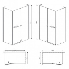 Душова кабіна Eger Megerka 120х80 права фурнітура хром прозоре скло 599-330TR / 1R