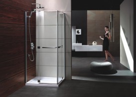 Душова кабіна Eger Rubik 100х100 квадратна профіль алюміній хром прозоре скло 599-334 / 1