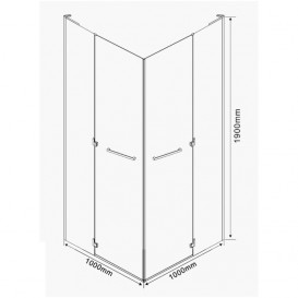 Душова кабіна Eger Rubik 100х100 квадратна профіль алюміній хром прозоре скло 599-334 / 1
