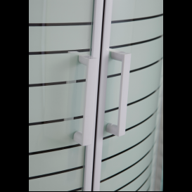 Душевая кабина Eger Tisza (Amur) 90х90 без поддона профиль алюминий белый стекло прозрачное с декором Frizek 599-021А/1