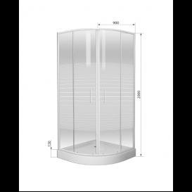 Душевая кабина Eger Tisza (Amur) 90х90 профиль алюминий белый стекло прозрачное с декором Frizek 599-021А