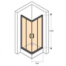 Душова кабіна Huppe X1 80х80 см сатиновий профіль/прозоре скло 140102.069.322