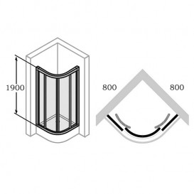 Душова кабіна Huppe X1 80х80 см сатиновий профіль/прозоре скло Anti Plaque 140601.069.322
