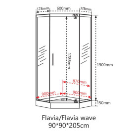 Душевая кабина Insana Flavia wave 90x90 см профиль браш/рифленое стекло А0048478