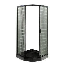 Душова кабіна Insana Mira Black P 92/5 B LN 90x90 см профіль чорний/скло з малюнком А0048480