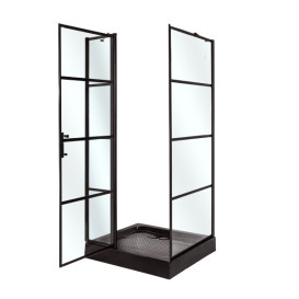 Душова кабіна Insana Patricia 100x100 см профіль чорний/скло прозоре А0052741