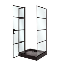 Душова кабіна Insana Patricia 100x80 см профіль чорний/скло прозоре А0051354