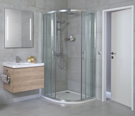 Душова кабіна Jika Cubito Pure 90х90 см профіль хром прозоре скло H2532420026681