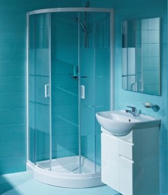 Душевая кабина Jika Lyra Plus 80х80 см белый профиль полосатое стекло H2533810006651