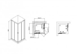 Душова кабіна Koller Pool Waterfall Line 80х80 см профіль хром скло grape NC80 chrome, grape