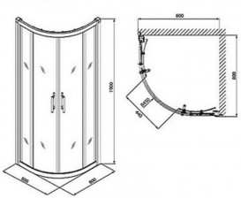 Душова кабіна Kolo GEO 6 80x80х190 частина 2/2 без піддону GKPG80222003B