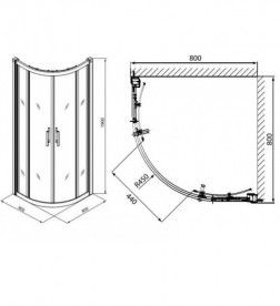 Душевая кабина Kolo GEO 6 80x80х195 часть 1/2 без поддона GKPG80205003A
