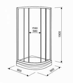 Душова кабіна Kolo GEO 6 90x90х190 частина 2/2 без піддону GKPG90222003B