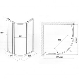 Душевая кабина Kolo Geo 90x90 стекло прозрачное профиль серебряный блеск 560.121.00.3