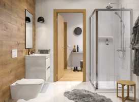 Душевая кабина Kolo Geo 90x90 стекло прозрачное профиль серебряный блеск 560.122.00.3