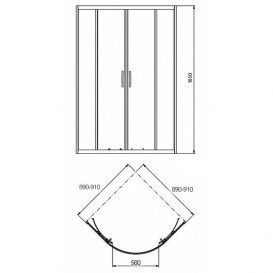 Душова кабіна Kolo Rekord 90х90х185 без піддону PKPG90222003