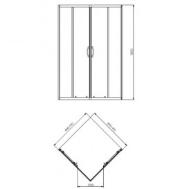 Душевая кабина Kolo Rekord 90х90х185 без поддона PKDK90222003