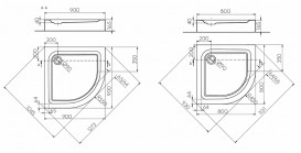 Душова кабіна Kolo Rekord напівкругла 90х90 см з піддоном KOLO First PKPG90222003 + XBN1690000