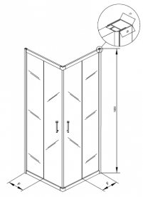 Душова кабіна Kolpa San Eco Quat TKK 90/K 90х90 см профіль срібний/прозоре скло 538560
