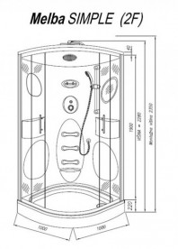 Душова кабіна Kolpa San Melba SIMPLE 100х100 см профіль хром/прозоре скло 593890