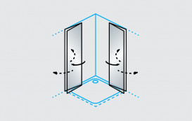 Душевая кабина Kolpa San Polaris fold Q SBR 90х90 см профиль серебро/прозрачное стекло Clean Coat 516100