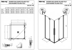 Душевая кабина Kolpa San Polaris fold Q SBR 80х80 см профиль черный/прозрачное стекло Clean Coat 516120