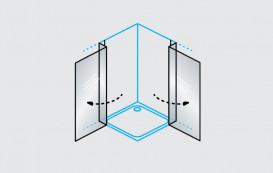 Душова кабіна Kolpa San Polaris Q SBR 100х100 см профіль срібло/прозоре скло Clean Coat 515330