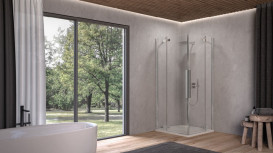 Душова кабіна Kolpa San Polaris Q SBR 100х100 см профіль срібло/прозоре скло Clean Coat 515330