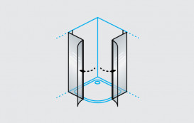 Душова кабіна Kolpa San Polaris R SBR 100х100 см профіль срібло/прозоре скло Clean Coat 515380