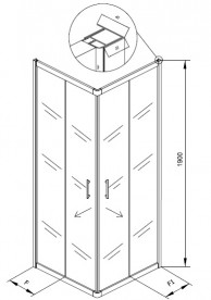 Душова кабіна Kolpa San SQ Line TKK 80/CH профіль срібний/скло шиншила 510980