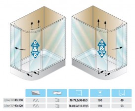 Душевая кабина Kolpa San SQ Line TKP 80X100/K профиль белый/прозрачное стекло 511470