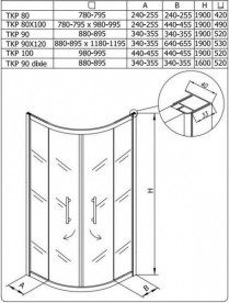 Душова кабіна Kolpa-San SQ Line TKP 90/K R550 кутова профиль серебристый/стекло прозрачное 511120