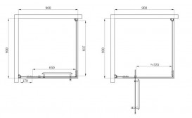 Душова кабіна квадратна Devit Comfort 900x900 мм профіль хром/скло прозоре FEN2123