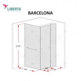 Душевая кабина Liberta Barcelona стекло ультрапрозрачное 1120*740 мм