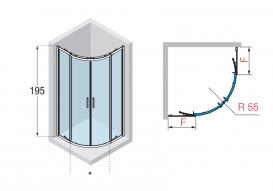 Душова кабіна Novellini Zephyros профіль хром прозоре скло ZEPHYRR901K