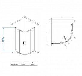 Душова кабіна Primera Prime розсувна 80х80 хром / прозоре скло PRI2821C