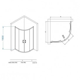 Душевая кабина Primera Prime раздвижная 100х100 см хром/прозрачное стекло PRI2121C