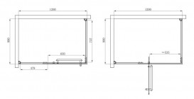 Душова кабіна прямокутна Devit Comfort 1200x800 мм профіль хром/скло сіре FEN2323G